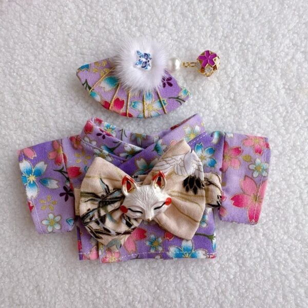 Japanese Kimono-Inspired Outfit for 17cm Plush Dolls