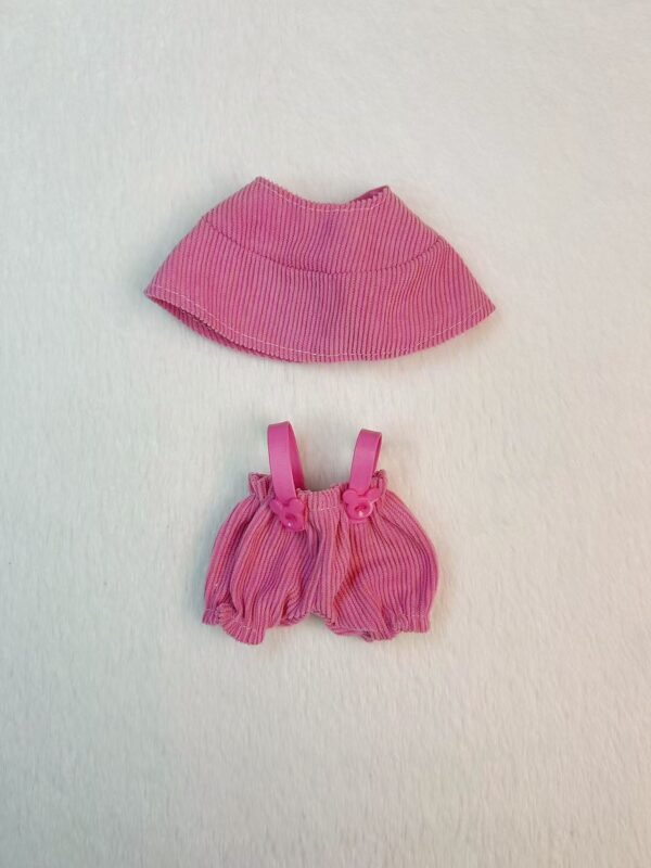 Pink Corduroy Doll Set for 17cm Plush | Bucket Hat + Bubble Romper