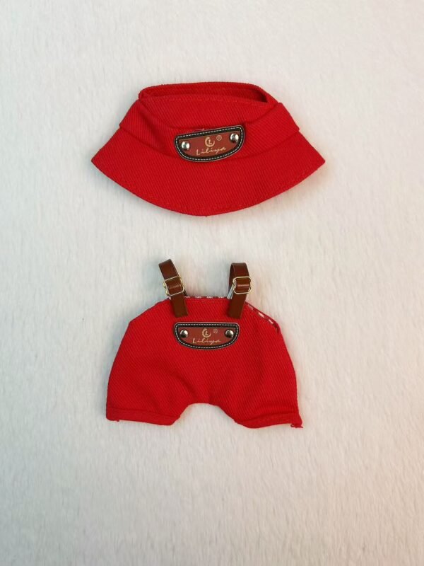 Red Denim Doll Outfit for 17cm Plush | Bold Street Style Set