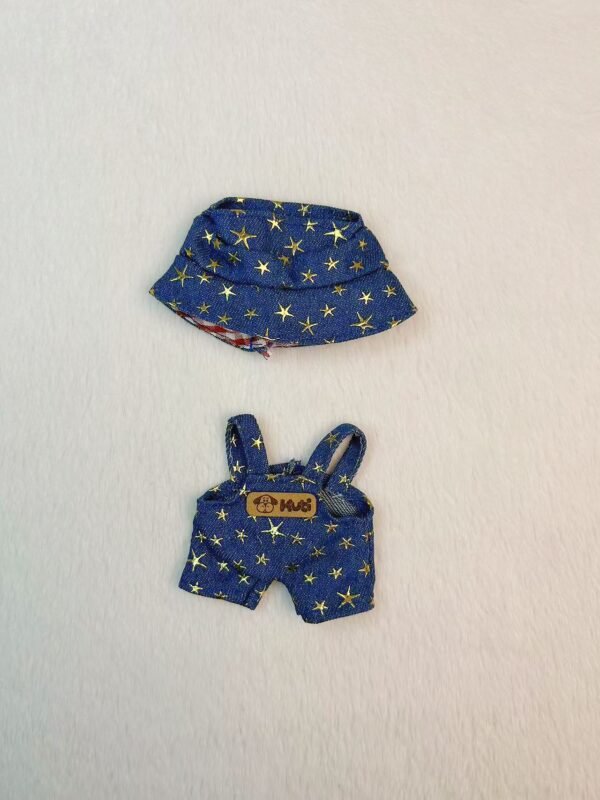 Starry Denim Set for 17cm Dolls | Gold Star Print Jacket + Pants