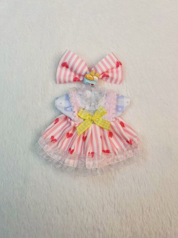 Pink Heart Dress for 17cm Dolls